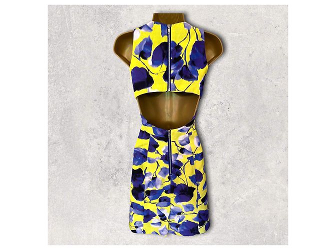Milly New York Abito con stampa floreale acquerello giallo e viola Porpora - vista 2