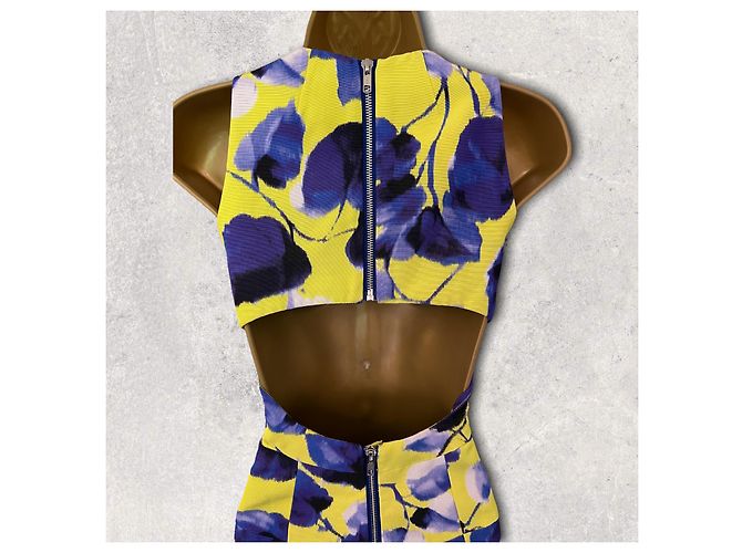 Milly New York Abito con stampa floreale acquerello giallo e viola Porpora - vista 3