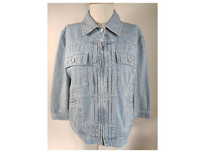 Chaqueta de algodón Ralph Lauren azul a rayas XL - vista 2