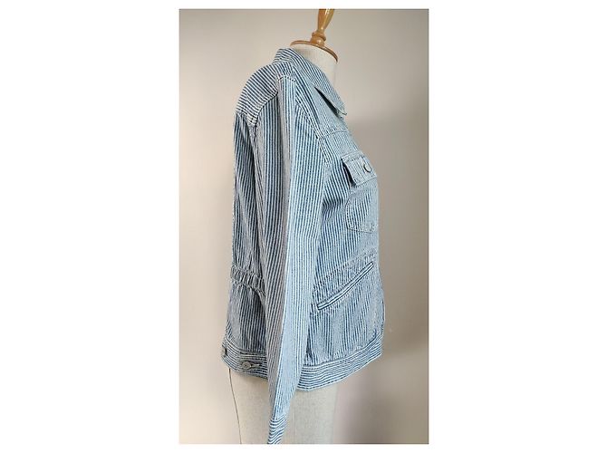 Chaqueta de algodón Ralph Lauren azul a rayas XL - vista 4
