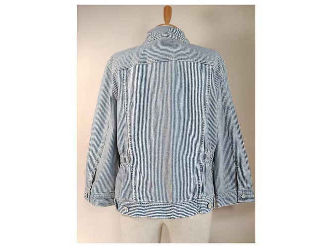 Chaqueta de algodón Ralph Lauren azul a rayas XL - vista 5