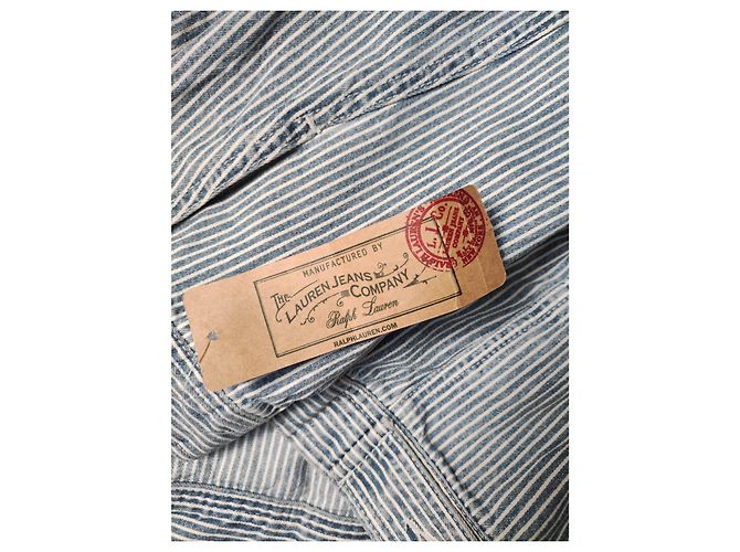 Chaqueta de algodón Ralph Lauren azul a rayas XL - vista 7