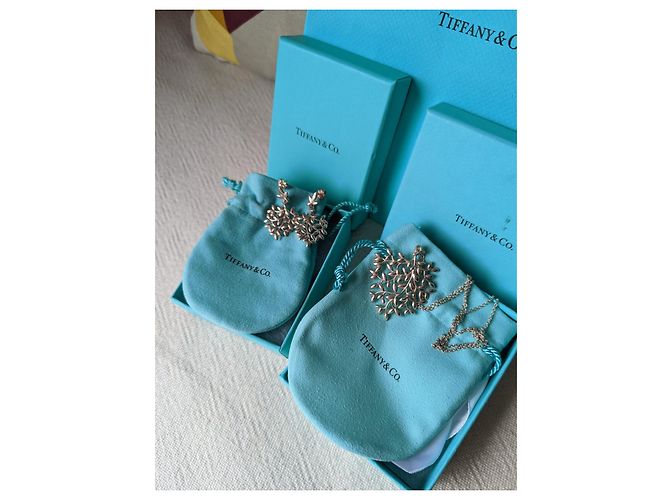 Tiffany & Co Conjunto de colar e brincos em prata de lei Paloma Picasso Olive Leaf - vista 13