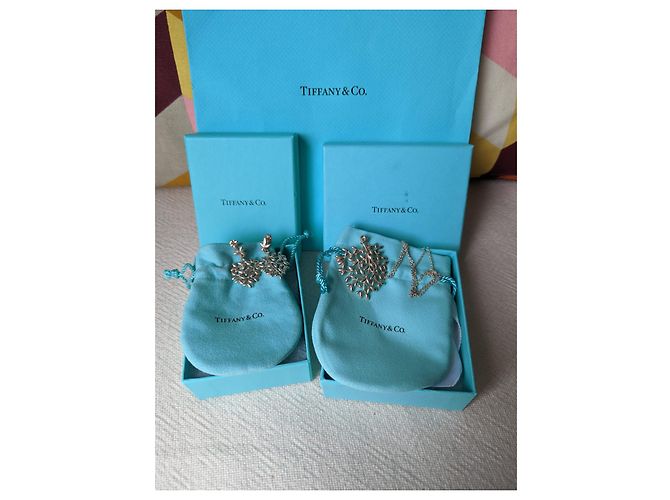 Tiffany & Co Conjunto de colar e brincos em prata de lei Paloma Picasso Olive Leaf - vista 14
