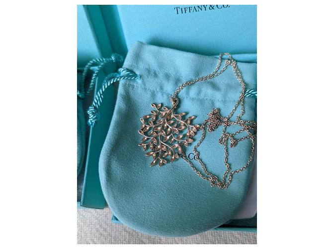 Tiffany & Co Conjunto de colar e brincos em prata de lei Paloma Picasso Olive Leaf - vista 9