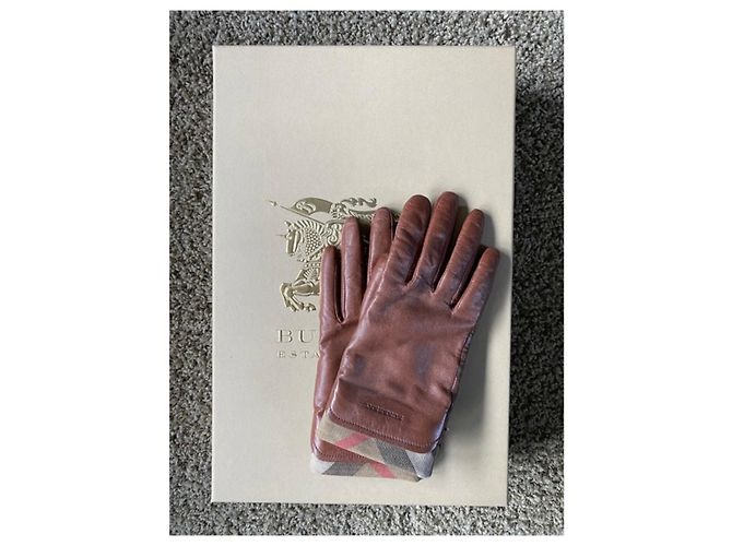 Burberry Lederhandschuhe Braun mit Kaschmirfutter - Ansicht 2