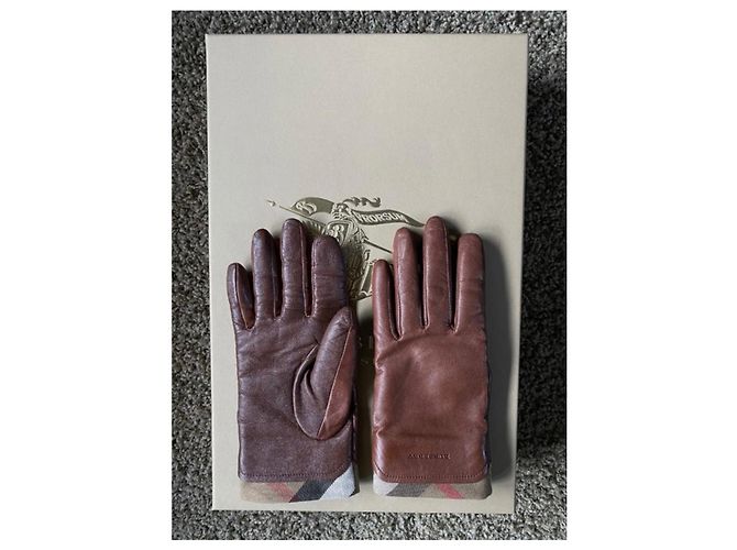 Burberry Lederhandschuhe Braun mit Kaschmirfutter - Ansicht 3