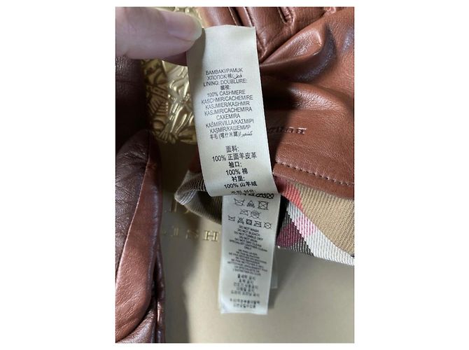 Burberry Lederhandschuhe Braun mit Kaschmirfutter - Ansicht 4