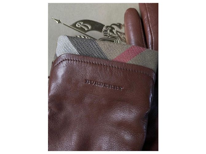Burberry Lederhandschuhe Braun mit Kaschmirfutter - Ansicht 6