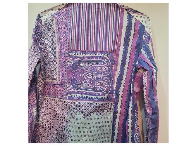 Etro camicia lilla multicolor fantasia paisley Multicolore Lavanda - vista 2
