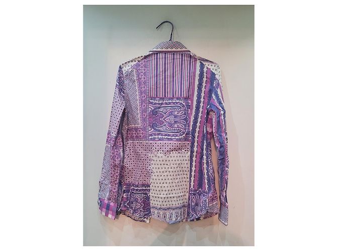 Etro camicia lilla multicolor fantasia paisley Multicolore Lavanda - vista 3