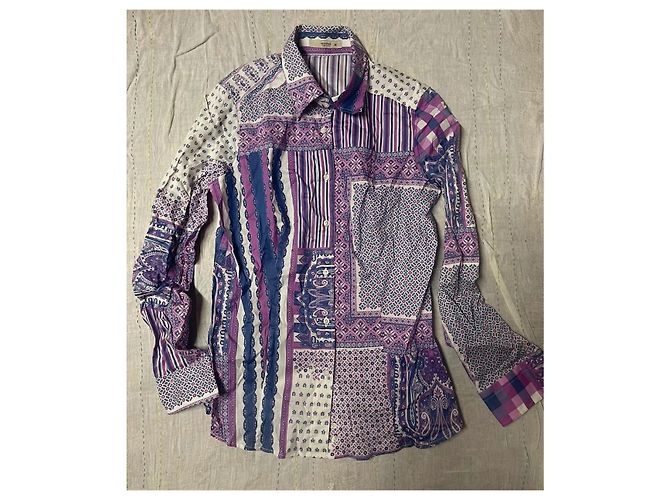 Etro camicia lilla multicolor fantasia paisley Multicolore Lavanda - vista 4