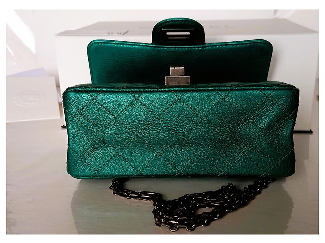 Chanel 2.55 mini. Grün - Ansicht 10