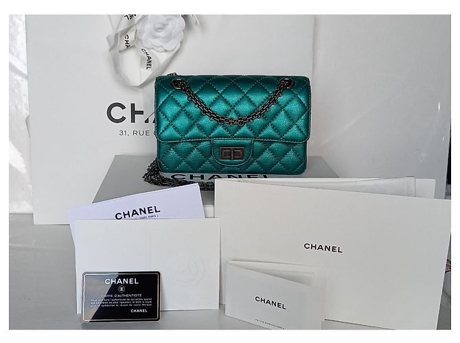 Chanel 2.55 mini. Grün - Ansicht 3