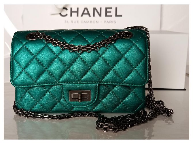 Chanel 2.55 mini. Grün - Ansicht 8