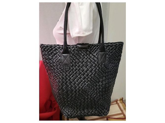 Autre Marque Falorni Italy borsa pelle intrecciata nera Nero - vista 11