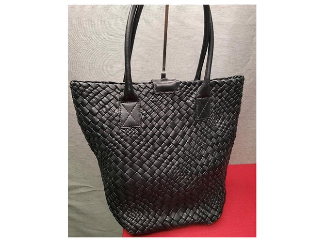Autre Marque Falorni Italy borsa pelle intrecciata nera Nero - vista 2