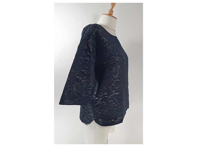 Top 0039 Azul Negro Algodón Poliéster M - vista 2
