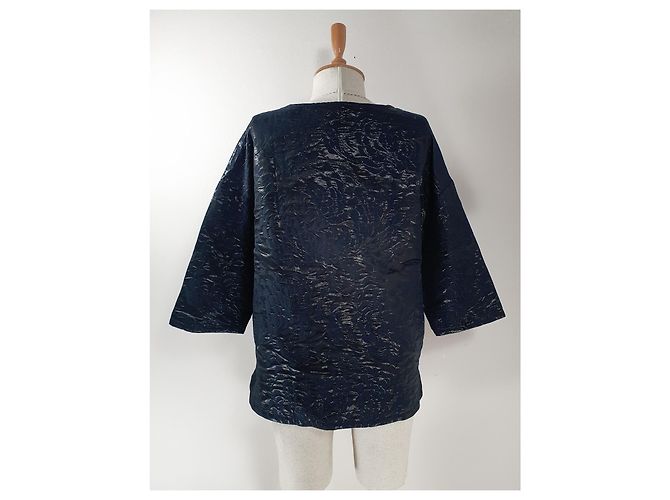 Top 0039 Azul Negro Algodón Poliéster M - vista 3