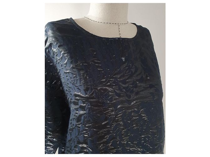 Top 0039 Azul Negro Algodón Poliéster M - vista 4