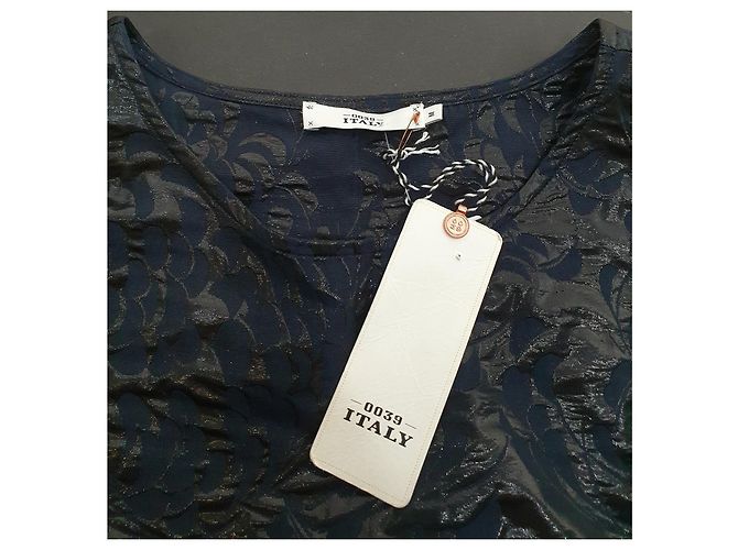 Top 0039 Azul Negro Algodón Poliéster M - vista 5