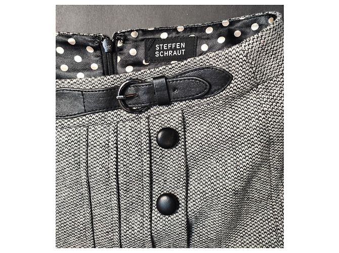Falda gris Steffen Schraut de lana y viscosa Talla 36 - vista 4