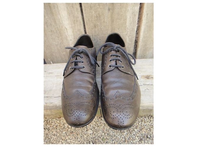 Scarpe derby Prada in pelle marrone scuro 39,5 - vista 3