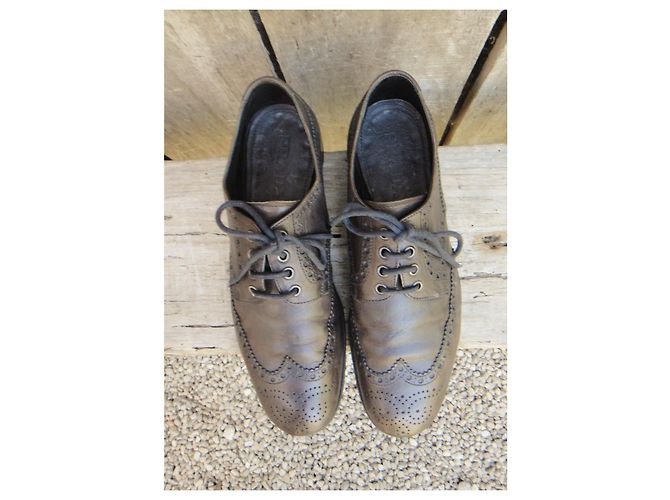 Scarpe derby Prada in pelle marrone scuro 39,5 - vista 4