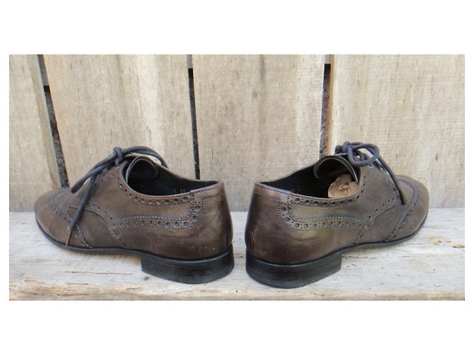 Scarpe derby Prada in pelle marrone scuro 39,5 - vista 5