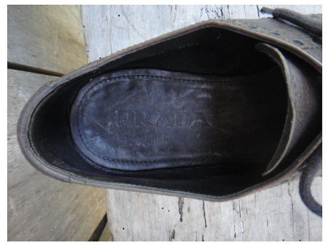 Scarpe derby Prada in pelle marrone scuro 39,5 - vista 7