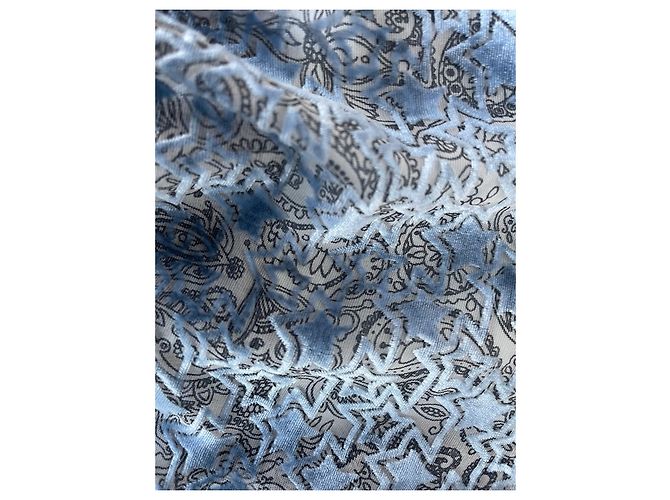 Falda Zadig & Voltaire Jim Velours Devore Azul de Seda - vista 6