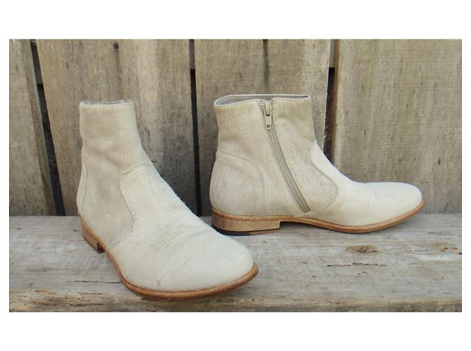 Autre Marque Botines Fru.IT de cuero eggshell talla 37 Blanco roto - vista 2