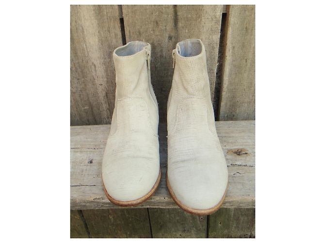 Autre Marque Botines Fru.IT de cuero eggshell talla 37 Blanco roto - vista 3