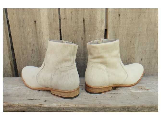 Autre Marque Botines Fru.IT de cuero eggshell talla 37 Blanco roto - vista 4