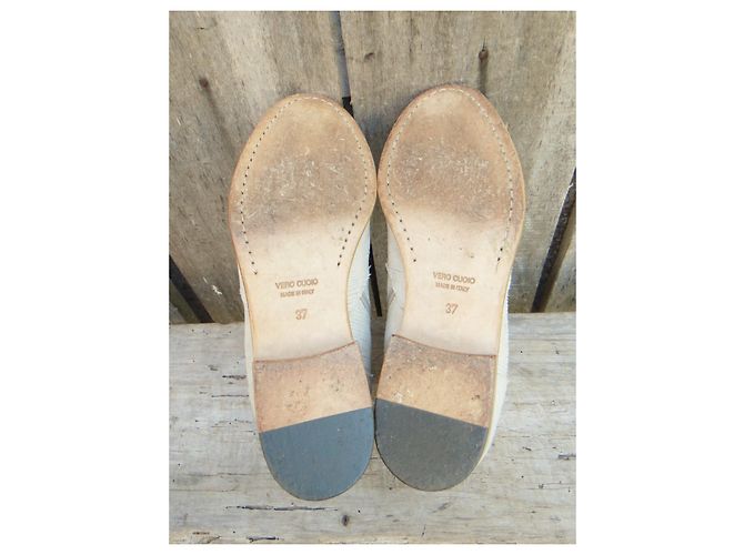 Autre Marque Botines Fru.IT de cuero eggshell talla 37 Blanco roto - vista 5