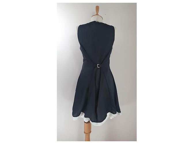 High Kleid Schwarz Weiß aus Polyester M - Ansicht 3