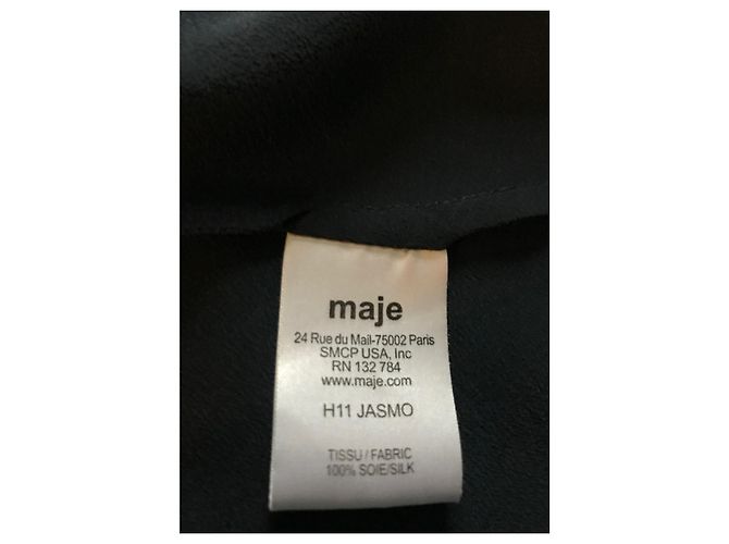 Túnica sem mangas de seda Maje com laço de strass azul marinho Azul escuro - vista 6