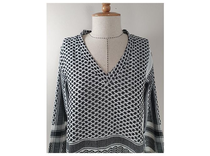 Vestido de algodón negro y blanco Cecilie Copenhagen - vista 2