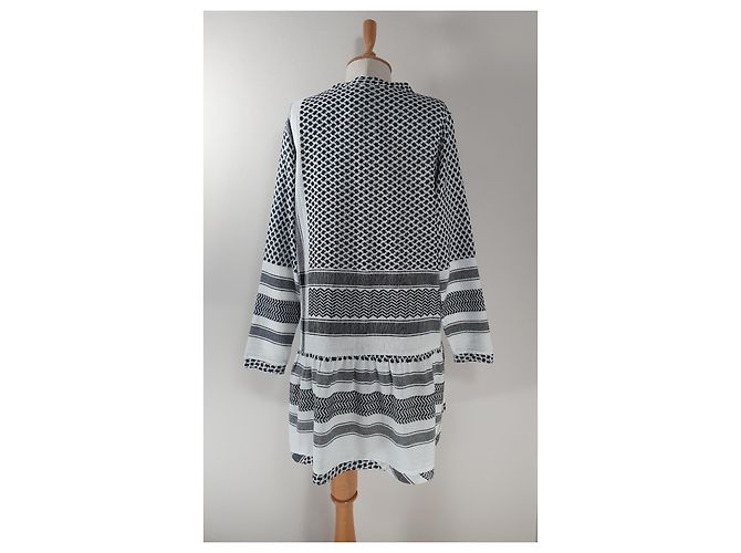 Vestido de algodón negro y blanco Cecilie Copenhagen - vista 4
