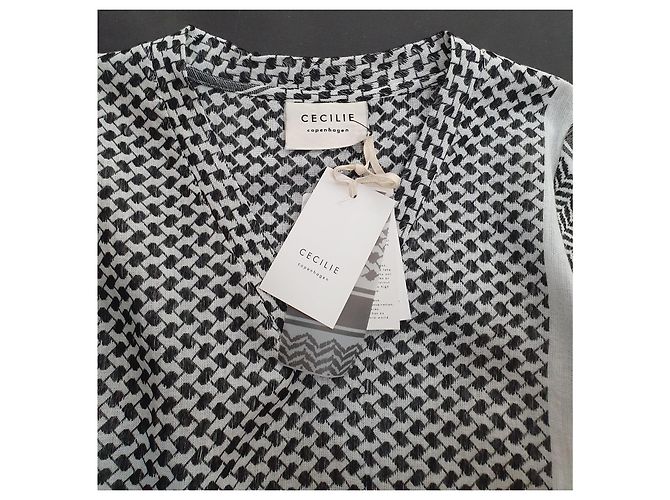 Vestido de algodón negro y blanco Cecilie Copenhagen - vista 6