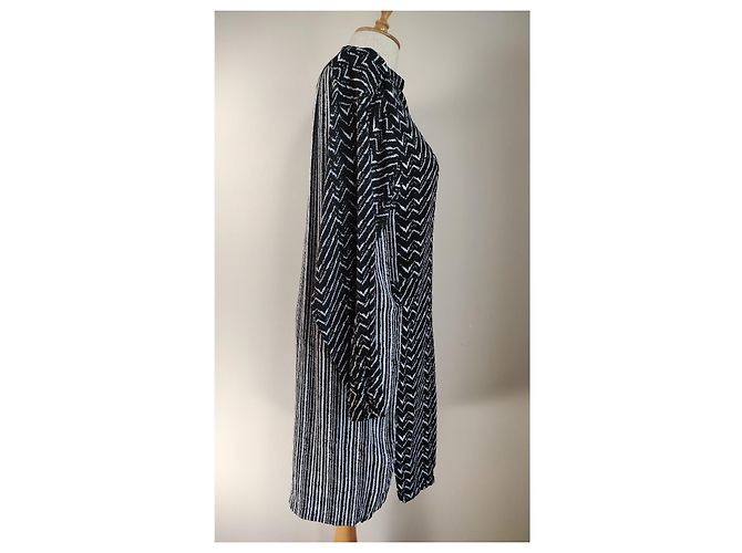 Noa Noa Kleid Schwarz Weiß Viscose - Ansicht 3