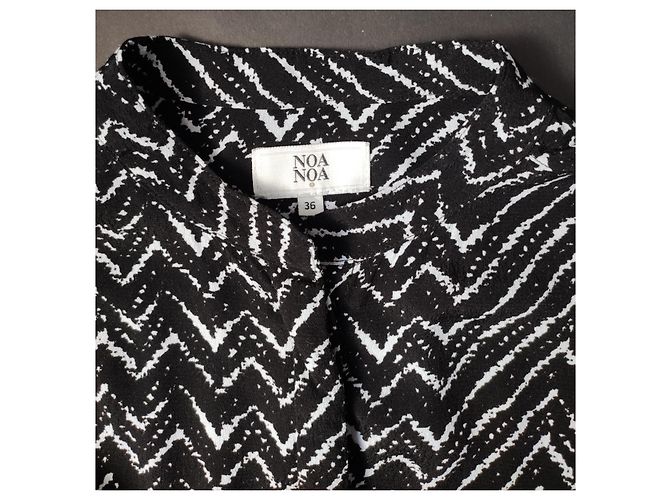 Noa Noa Kleid Schwarz Weiß Viscose - Ansicht 5