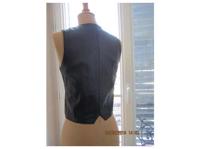 Céline jaqueta de couro marinho, taille 40. - vista 2