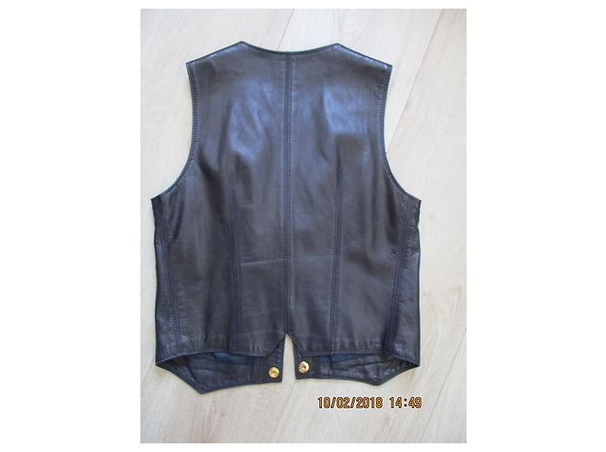 Céline jaqueta de couro marinho, taille 40. - vista 4