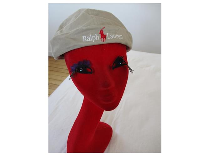 Ralph Lauren Cappello a secchiello in cotone beige. Misto. - vista 2