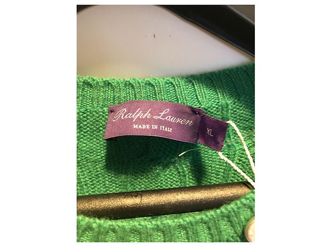 Ralph Lauren Purple Label grüner Kaschmir Rundhalspullover - Ansicht 3