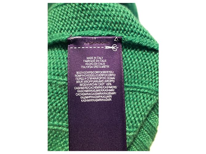 Ralph Lauren Purple Label grüner Kaschmir Rundhalspullover - Ansicht 4