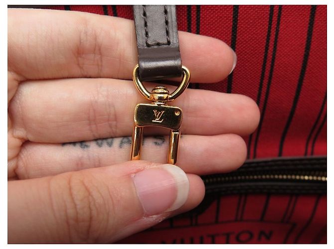 SAC A MAIN LOUIS VUITTON NEVERFULL GM N41357 DAMIER EBENE CABAS HAND BAG Marron - vue 11