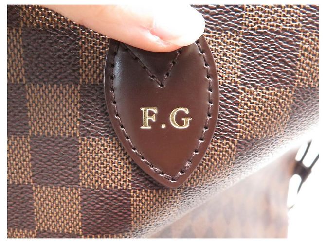 SAC A MAIN LOUIS VUITTON NEVERFULL GM N41357 DAMIER EBENE CABAS HAND BAG Marron - vue 13