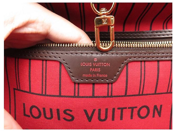 SAC A MAIN LOUIS VUITTON NEVERFULL GM N41357 DAMIER EBENE CABAS HAND BAG Marron - vue 9